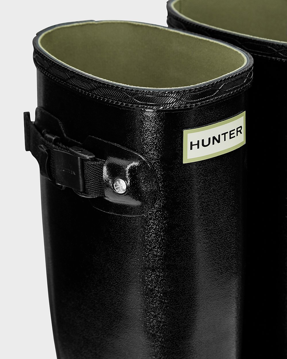 Women Hunter Norris Field Gloss | Tall Rain Boots Black | NZ-34920-IVZU